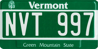 VT license plate NVT997