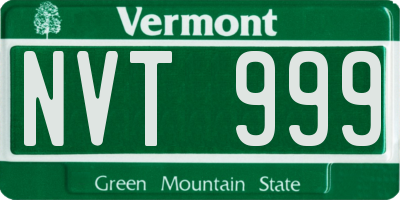 VT license plate NVT999