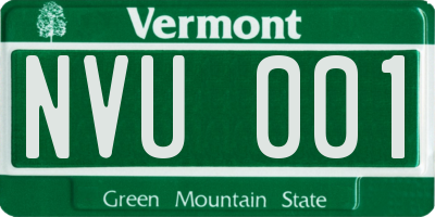 VT license plate NVU001