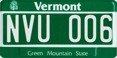 VT license plate NVU006