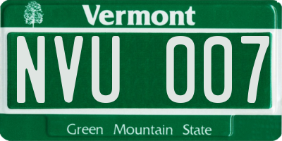 VT license plate NVU007