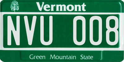 VT license plate NVU008