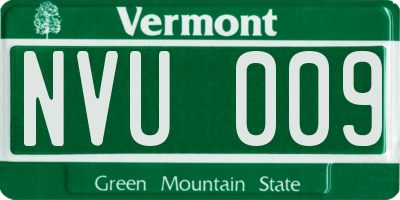 VT license plate NVU009