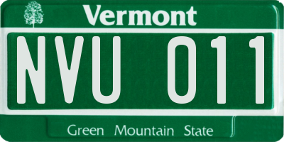 VT license plate NVU011