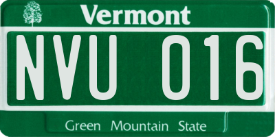 VT license plate NVU016