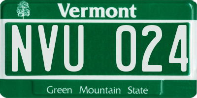 VT license plate NVU024