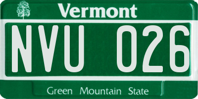 VT license plate NVU026