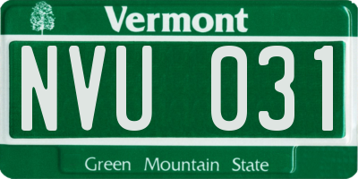 VT license plate NVU031