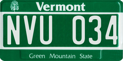 VT license plate NVU034