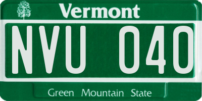 VT license plate NVU040