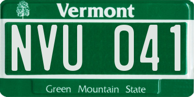 VT license plate NVU041