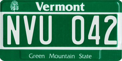 VT license plate NVU042
