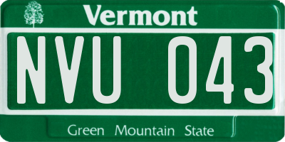 VT license plate NVU043