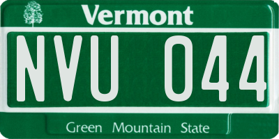 VT license plate NVU044