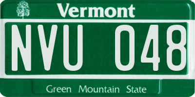 VT license plate NVU048