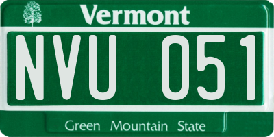 VT license plate NVU051