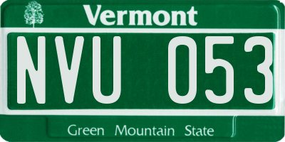 VT license plate NVU053