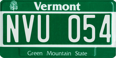 VT license plate NVU054