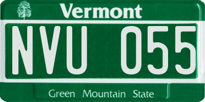 VT license plate NVU055