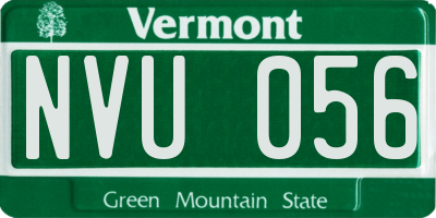VT license plate NVU056