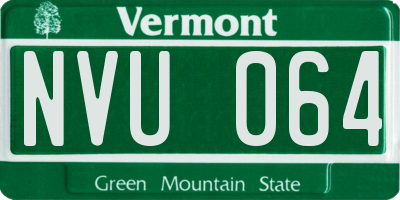 VT license plate NVU064
