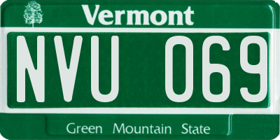 VT license plate NVU069