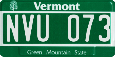VT license plate NVU073