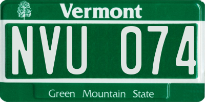 VT license plate NVU074