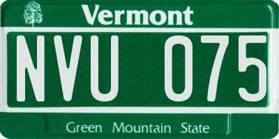 VT license plate NVU075