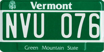 VT license plate NVU076