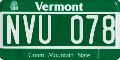 VT license plate NVU078