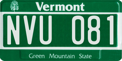 VT license plate NVU081