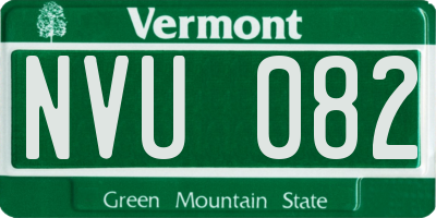 VT license plate NVU082