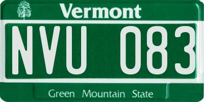 VT license plate NVU083