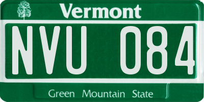 VT license plate NVU084