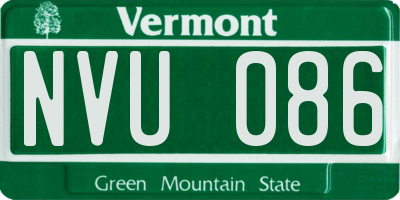 VT license plate NVU086