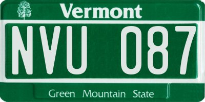 VT license plate NVU087