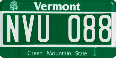 VT license plate NVU088