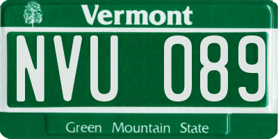 VT license plate NVU089