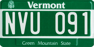 VT license plate NVU091