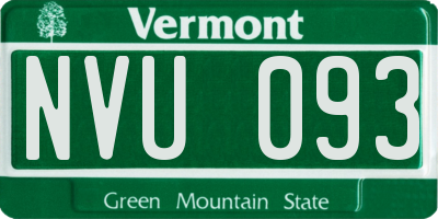 VT license plate NVU093