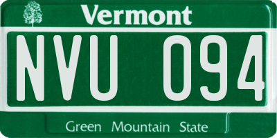 VT license plate NVU094