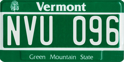 VT license plate NVU096