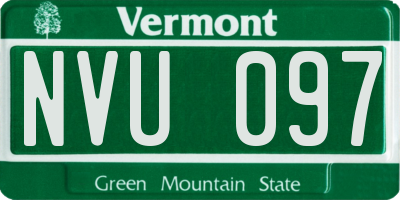 VT license plate NVU097
