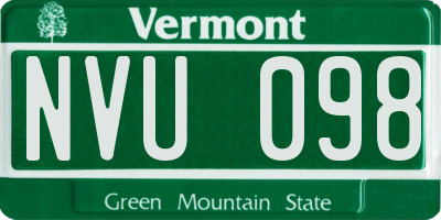 VT license plate NVU098