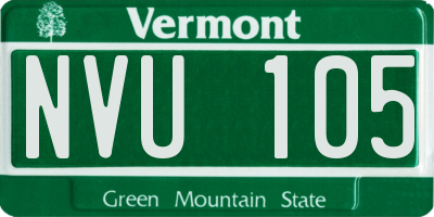 VT license plate NVU105