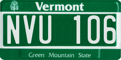 VT license plate NVU106