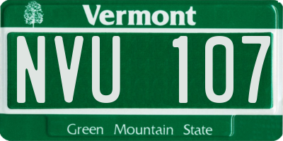 VT license plate NVU107