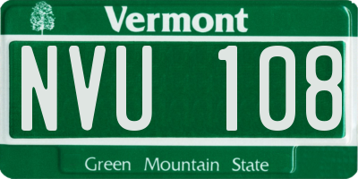 VT license plate NVU108