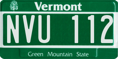 VT license plate NVU112